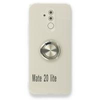 Newface Huawei Mate 20 Lite Kılıf Gros Yüzüklü Silikon - Gümüş