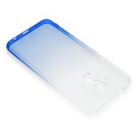 Newface Huawei Mate 20 Lite Kılıf Lüx Çift Renkli Silikon - Mavi