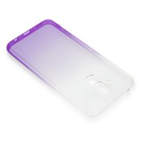 Newface Huawei Mate 20 Lite Kılıf Lüx Çift Renkli Silikon - Mor