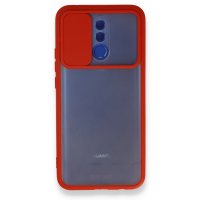 Newface Huawei Mate 20 Lite Kılıf Palm Buzlu Kamera Sürgülü Silikon - Kırmızı