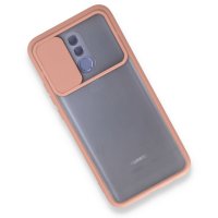 Newface Huawei Mate 20 Lite Kılıf Palm Buzlu Kamera Sürgülü Silikon - Pembe