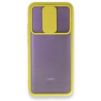 Newface Huawei Mate 20 Lite Kılıf Palm Buzlu Kamera Sürgülü Silikon - Sarı