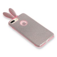 Newface Huawei P20 Lite Kılıf Rabbit Simli Silikon - Pembe