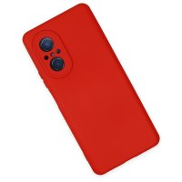 Newface Huawei Nova 9 SE Kılıf Nano içi Kadife Silikon - Kırmızı