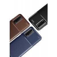 Newface Huawei P Smart 2021 Kılıf Auto Focus Karbon Kapak - Lacivert
