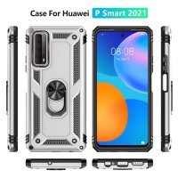 Newface Huawei P Smart 2021 Kılıf Sofya Yüzüklü Silikon Kapak - Gümüş
