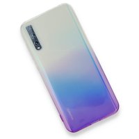 Newface Huawei Y8P Kılıf Lüx Çift Renkli Silikon - Mor