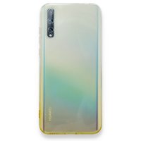 Newface Huawei P Smart S Kılıf Lüx Çift Renkli Silikon - Sarı