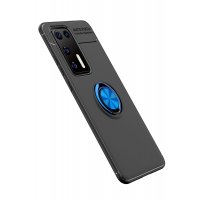 Newface Huawei P40 Kılıf Range Yüzüklü Silikon - Siyah-Mavi