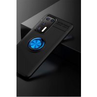 Newface Huawei P40 Kılıf Range Yüzüklü Silikon - Siyah-Mavi