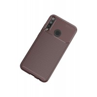 Newface Huawei P40 Lite E Kılıf Auto Focus Karbon Kapak - Kahverengi