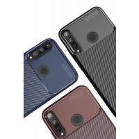 Newface Huawei P40 Lite E Kılıf Auto Focus Karbon Kapak - Siyah