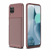 Newface Huawei P40 Lite Kılıf Auto Focus Karbon Kapak - Kahverengi