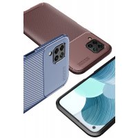 Newface Huawei P40 Lite Kılıf Auto Focus Karbon Kapak - Kahverengi
