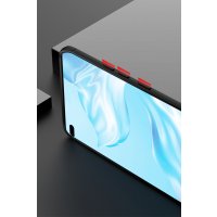 Newface Huawei P40 Pro Kılıf Range Yüzüklü Silikon - Siyah-Kırmızı