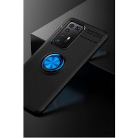 Newface Huawei P40 Pro Kılıf Range Yüzüklü Silikon - Siyah-Mavi