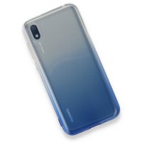Newface Huawei Y5 2019 Kılıf Lüx Çift Renkli Silikon - Mavi