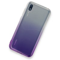 Newface Huawei Y5 2019 Kılıf Lüx Çift Renkli Silikon - Mor