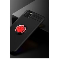 Newface Huawei Y5P Kılıf Range Yüzüklü Silikon - Siyah-Kırmızı