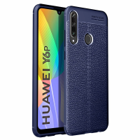 Newface Huawei Y6P Kılıf Focus Derili Silikon - Lacivert