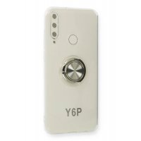 Newface Huawei Y6P Kılıf Gros Yüzüklü Silikon - Gümüş