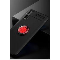 Newface Huawei Y8P Kılıf Range Yüzüklü Silikon - Siyah-Kırmızı