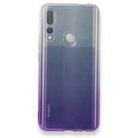 Newface Huawei Y9 Prime 2019 Kılıf Lüx Çift Renkli Silikon - Mor