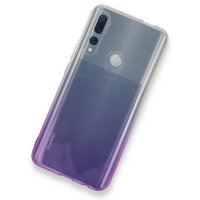 Newface Huawei Y9 Prime 2019 Kılıf Lüx Çift Renkli Silikon - Mor