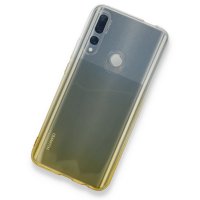 Newface Huawei Y9 Prime 2019 Kılıf Lüx Çift Renkli Silikon - Sarı