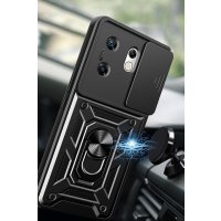 Newface İnfinix Zero 30 4G Kılıf Pars Lens Yüzüklü Silikon - Kırmızı