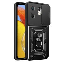 Newface İnfinix Zero 30 4G Kılıf Pars Lens Yüzüklü Silikon - Siyah