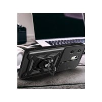 Newface İnfinix Zero 30 4G Kılıf Pars Lens Yüzüklü Silikon - Siyah