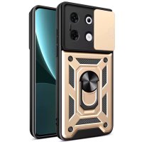 Newface İnfinix Zero 30 5G Kılıf Pars Lens Yüzüklü Silikon - Gold