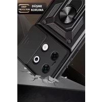 Newface İnfinix Zero 30 5G Kılıf Pars Lens Yüzüklü Silikon - Siyah