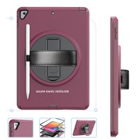 Newface iPad 10.2 (7.nesil) Kılıf Hand Strap Tablet Kılıfı - Mürdüm