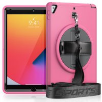 Newface iPad 10.2 (8.nesil) Kılıf Strap-C Otterbox Tablet Kapak - Pembe