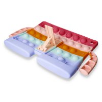 Newface iPad 10.2 (7.nesil) Kılıf Tablet Popit Standlı Silikon - Lila - Turkuaz