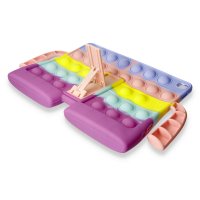 Newface iPad 10.2 (8.nesil) Kılıf Tablet Popit Standlı Silikon - Mor - Turkuaz