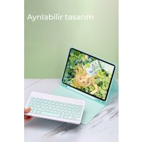 Newface iPad 10.2 (9.nesil) Kılıf KC01 Smart Klavyeli Tablet Kılıfı - Açık Yeşil