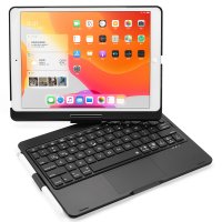 Newface iPad 9.7 (2018) Kılıf Magic Dönen Klavyeli Tablet Kılıf - Siyah