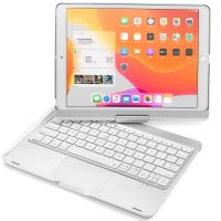 Newface iPad Air 3 10.5 Kılıf Magic Dönen Klavyeli Tablet Kılıf - Gümüş