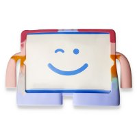 Newface iPad Air 3 10.5 Kılıf Tablet Popit Standlı Silikon - Lila - Turkuaz