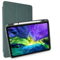 Newface iPad Air 5 (2022) Kılıf Kalemlikli Hugo Tablet Kılıfı - Koyu Yeşil