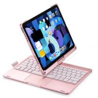Newface iPad Pro 11 (2020) Kılıf Magic Dönen Klavyeli Tablet Kılıf - Pembe