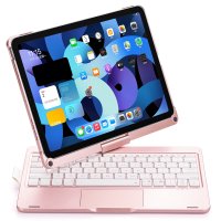 Newface iPad Pro 11 (2020) Kılıf Magic Dönen Klavyeli Tablet Kılıf - Pembe