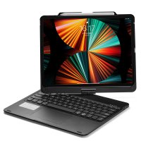 Newface iPad Pro 12.9 (2018) Kılıf Magic Dönen Klavyeli Tablet Kılıf - Siyah