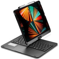 Newface iPad Pro 12.9 (2018) Kılıf Magic Dönen Klavyeli Tablet Kılıf - Siyah