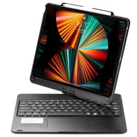 Newface iPad Pro 12.9 (2018) Kılıf Magic Dönen Klavyeli Tablet Kılıf - Siyah