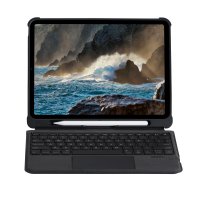 Newface iPad Pro 12.9 (2020) Kılıf İnter Ledli Klavyeli Tablet Kılıfı - Siyah