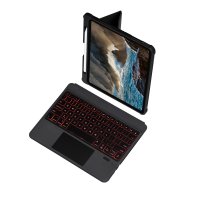 Newface iPad Pro 12.9 (2020) Kılıf İnter Ledli Klavyeli Tablet Kılıfı - Siyah